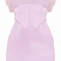 Robe Moulante Satinée Lilas à Corset Et Bordure En Plumes -Jolie Vêtue Soldes Magasin 9f563cfc91451a469d4ceede0015471121a8dc0d cnd2193 5