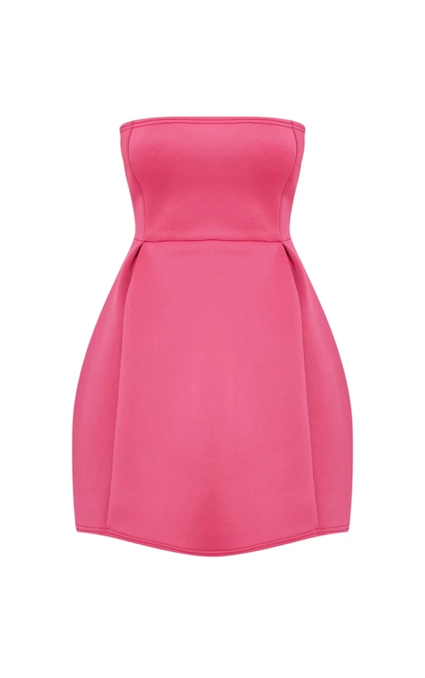 Robe Droite Bustier En Néoprène Rose 7 Robe Droite Bustier En Néoprène Rose – Image 5