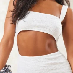 Robe Longue Découpée Blanche En Maille Texturée Contrastante -Jolie Vêtue Soldes Magasin 9ff0175f2ca0ecec353bd9be5f9e940376d1b96e cnd5495 4