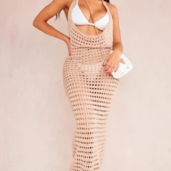 Shape Robe Longue En Maille Crochet Gris Pierre à Dos Nu Ouvert -Jolie Vêtue Soldes Magasin a02aaf1edeec8627b1081d4b5549993c88fb8c7e cne3649 3