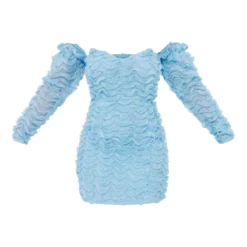 Robe Moulante Texturée Bleu Ciel à Col Bardot -Jolie Vêtue Soldes Magasin a14069b5fe264d5786a2a4a40ca3b1b412e5aba0 cnd2014 5