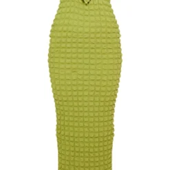 Robe Longue Bustier Texturée Vert Olive Nouée Sur Le Devant -Jolie Vêtue Soldes Magasin a160202b08ab66ebdf1e3cd06ebbd3755d4fddb6 cmz4667 6