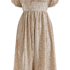 Plus Robe Mi-longue Taupe à Imprimé Petites Fleurs Et Manches Bouffantes -Jolie Vêtue Soldes Magasin a1bc2519f995a65ca59013e04c0616adc6f1cfad cnc9564 5