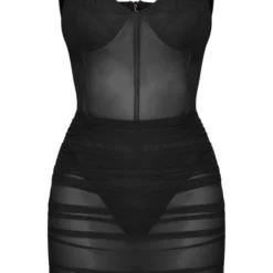 Shape Robe Moulante En Mesh Noir à Liserés Structurants Et Bonnets -Jolie Vêtue Soldes Magasin a1de7419f4d7f52564828160ef95c0f3427d0e22 CMU8266 3