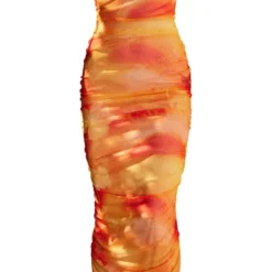 Robe Bustier Longue Fleurie Froncée En Mesh Orange -Jolie Vêtue Soldes Magasin a20f49f42daf1ccb246425fff6cc0b0dc939e61e cnd7602 5