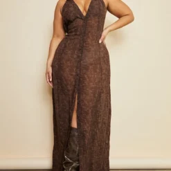 Plus Robe Longue En Mousseline De Soie Chocolat Imprimé Croco 9 Plus Robe Longue En Mousseline De Soie Chocolat Imprimé Croco -Jolie Vêtue Soldes Magasin a217d769c95e67657a9c62d060aa754945800b7d cmw1224 4