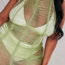 Plus Robe De Plage Frangée Kaki -Jolie Vêtue Soldes Magasin a218c914e56f19f2ee8e609fbb40848015a972fb cnc7962 4