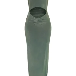 Robe Longue Moulante Kaki Froncée à Col Montant Et Découpes -Jolie Vêtue Soldes Magasin a2965619d517d014c8faea5a23c745f42ab84c37 cnd2287 5