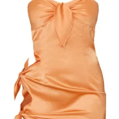 Robe Moulante Satinée Orange à Découpes Nouées Et Bretelles -Jolie Vêtue Soldes Magasin a305c2874ffd071bb84beaf5a4e9f8d972b5fc49 cnd5918 5