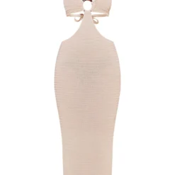 Robe Longue En Maille Tricot Crème à Anneau -Jolie Vêtue Soldes Magasin a39e861f534373fdd74f021d610322557f5c2d91 cna1240 6