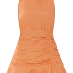 Robe Moulante En Effet Lin Froncé Argile à Ourlet Volanté Et Col Montant -Jolie Vêtue Soldes Magasin a3a1b12a87e9ce21813975f147eac5047a6ef78d cnd2245 5