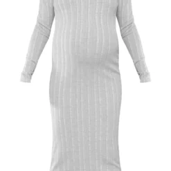 Maternité Robe De Grossesse Longue Côtelée Gris Clair à Col -Jolie Vêtue Soldes Magasin a423ff9dae6bf946b45628ddc1fa5236d3366e13 cnd3129 5