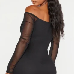 Shape Robe Moulante En Mesh Froncée Noir ébène -Jolie Vêtue Soldes Magasin a46ce2b7cf22164348a0f14cfc81c8da727a488b CMY1046 2