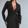 Robe Blazer Cache-coeur Noire -Jolie Vêtue Soldes Magasin a503ee5a52e52e5d1aebb77cc8ac5c0ad7e8285f cmg3953 1
