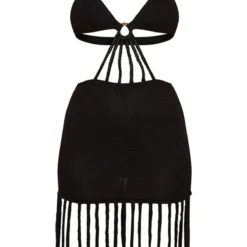 Robe De Plage Noire En Maille Crochetée Découpée à Anneau -Jolie Vêtue Soldes Magasin a5ab9ccb0d1146e4506d51b9cd15a83cc3bbb1f8 cnd3626 5