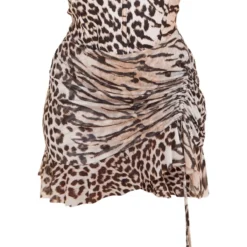 Shape Mini Robe Corset Imprimé Léopard Marron Froncée Sur Le Côté -Jolie Vêtue Soldes Magasin a5db8abbfbd5416a4a075e617ec6a7328fe16524 cne0371 5