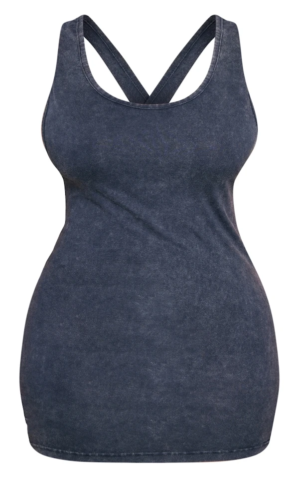 Shape Mini Robe Gris Anthracite Javélisé Croisée Dans Le Dos 7 Shape Mini Robe Gris Anthracite Javélisé Croisée Dans Le Dos – Image 5