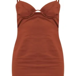 Robe Moulante En Maille Sergée Marron à Découpe Et Bonnets Froncés -Jolie Vêtue Soldes Magasin a6837fd96a1bd2d3dbe4d65c80e5b65196fb1459 cnd5409 5