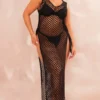 Shape Robe Longue Fendue Sur Les Côtés En Maille Crochet Noire -Jolie Vêtue Soldes Magasin a6861c67d4ee7ab35bc8cc410470e8b9345cdd3c cne3647 1