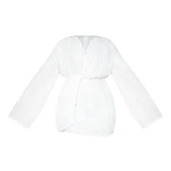 Plus Robe Texturée Blanche à Devant Portefeuille -Jolie Vêtue Soldes Magasin a6f5a3c4708e5718a2405b5dea52fef8e4903eca cmr0790 6