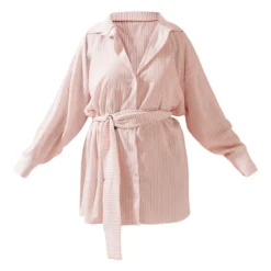 Plus Robe Chemise De Plage Oversize Côtelée Beige à Rayures Et Taille Nouée -Jolie Vêtue Soldes Magasin a78dc90538d47669c6cb18b07af2a9f5b5b47991 cne4884 5