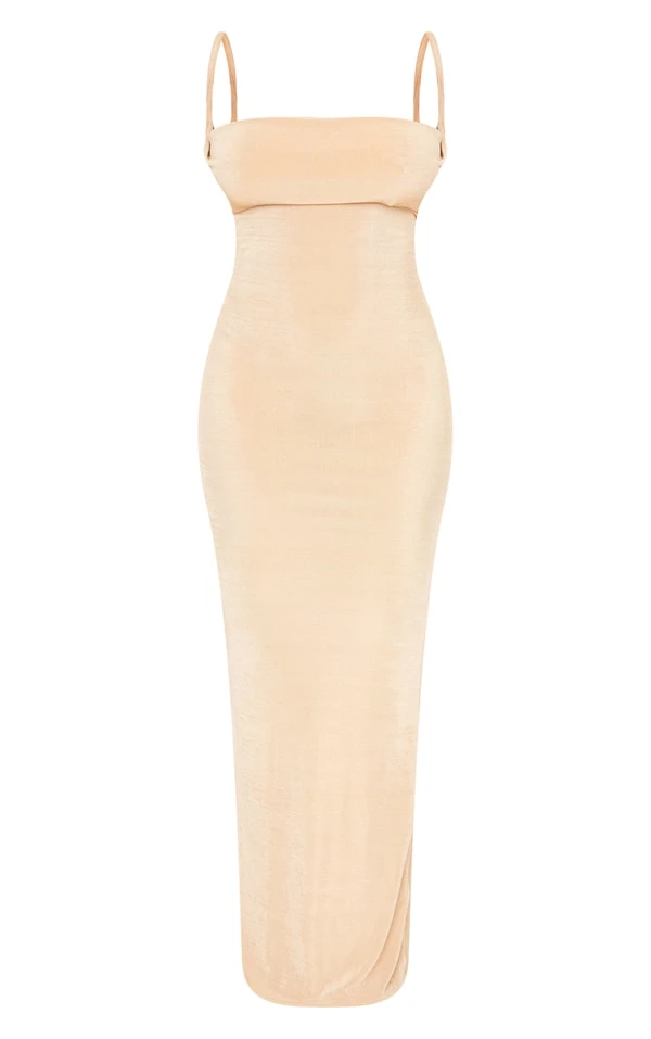 Shape Robe Longue Moulante En Acétate Gris Pierre échancrée Dans Le Dos à Bretelles 7 Shape Robe Longue Moulante En Acétate Gris Pierre échancrée Dans Le Dos à Bretelles – Image 5