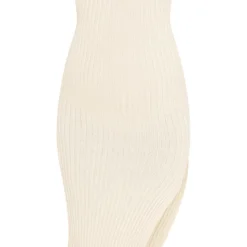 Maternité Robe De Grossesse Mi-longue En Maille Tricot Crème Côtelée -Jolie Vêtue Soldes Magasin a8231335e809fa5bc07febbe437fd5298853da71 CMZ9807 5