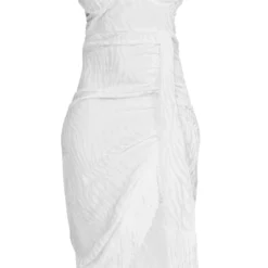Plus Robe Mi-longue Drapée Blanche à Armatures Et Franges -Jolie Vêtue Soldes Magasin a86886e2e04607e52529087f78459737e12d6d06 cnb5216 5