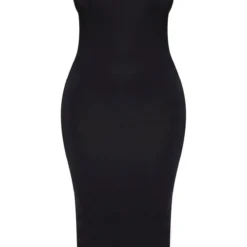 Plus Robe Longue Noire à Encolure Ronde -Jolie Vêtue Soldes Magasin a86fd62533e5173f268055718cda572ea5f59334 cme0149 3
