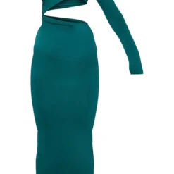 Robe Longue Moulante Vert Forêt Asymétrique à Découpes -Jolie Vêtue Soldes Magasin a890ee287241635cb262c48a4a3bf2e1151f99a2 cnc2751 5
