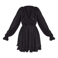 Robe Droite En Mousseline De Soie Noire à Dos Noué -Jolie Vêtue Soldes Magasin a8d45bfe42e479f2689918f237ad91e035155c5e cna6852 5