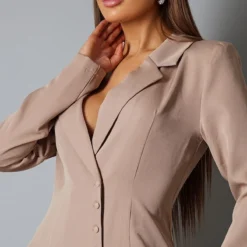 Robe Blazer Tissée Rose Profond à Boutons -Jolie Vêtue Soldes Magasin a96f3c164892592bc17ec977c7b504dd4c7fc4b5 cnc2992 4