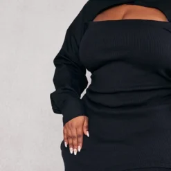 Zero Plus Robe Moulante Découpée Noire à Détail Chemise -Jolie Vêtue Soldes Magasin aa30682f81c869c663c20919b625002571417fd0 cnc5253 4