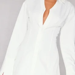 Robe Chemise Tissée Blanche à Dos Lacé -Jolie Vêtue Soldes Magasin aa333d0fadfeb2be6d70607f4c27f408b47ea2a4 cnb3581 4