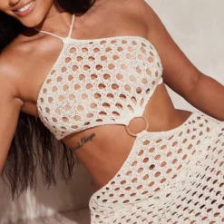 Shape Robe Longue En Maille Crochet New Nude Découpée à Détail Anneau -Jolie Vêtue Soldes Magasin aa36f2bd9cee9721dd9aa4b0f0f78439b7b01b27 cne0504 4