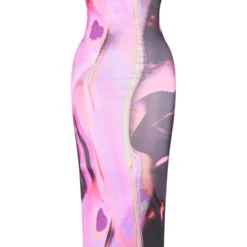 Shape Robe Moulante Longue Rose Imprimé Abstrait à Bretelles Spaghetti -Jolie Vêtue Soldes Magasin aa6685ee9995a0ce581946caceb2266e7a31475a cnd2577 5