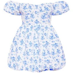 Robe Droite Fleurie Blanche à Jupe Et Manches Bouffantes -Jolie Vêtue Soldes Magasin aa97a79db389fce082836c448dd5f82adbb63dc9 cmw6592 6