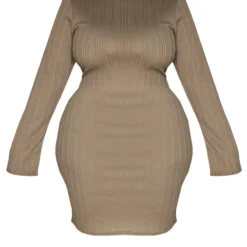 Plus Robe Moulante Côtelée Kaki à Col Montant -Jolie Vêtue Soldes Magasin ab50e6dccb50af6cbe49f52ef3e11fdf46b86ba5 cnd4821 5