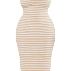 Plus Robe Mi-longue Texturée à Rayures Gris Pierre Et Dos Nageur -Jolie Vêtue Soldes Magasin ac2589531352e19c78c8e360fc6dc55a805f1fd6 cnd4967 5