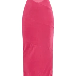 Robe Bustier Moulante Longue En Acétate Rose Vif à Parties Contrastantes -Jolie Vêtue Soldes Magasin ac8052380b8e74590cc5457ac3f8d62601b01732 cnd9432 5