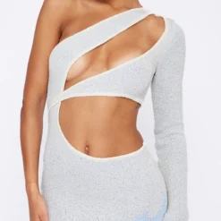 Robe Moulante En Maille éponge Bleu Ciel à Flamme Et épaule Unique -Jolie Vêtue Soldes Magasin ac8920ac79c8413200d3db9382144819a80ad895 cnc6530 4