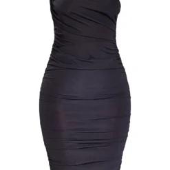 Petite Robe Mi-longue Moulante Asymétrique Noir Intense à Fronces -Jolie Vêtue Soldes Magasin ad5ea7a5793d46525e100dd47b080110dcc563bb cmw7016 6