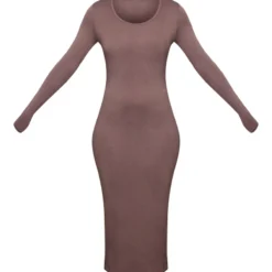 Tall Robe Longue Café Au Lait Foncé En Jersey à Manches Longues -Jolie Vêtue Soldes Magasin ad82d71a10d8630bae5852f8d15653a304f60fc9 cnd0509 5
