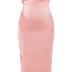 Maternité Robe De Grossesse Bustier Longue Rose Tendre à Fronces -Jolie Vêtue Soldes Magasin adb95dfe5391fe9666668bccd89b63d73fe7553d cnd3075 5