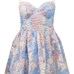 Robe Droite Bleue En Organza à Fleurs En Jacquard Et Armatures -Jolie Vêtue Soldes Magasin ae28bf6b7410c845d106123d264d2f185afc82d7 cne8538 5