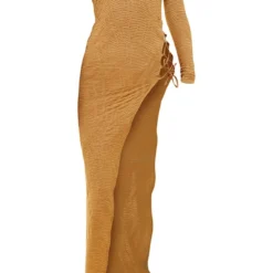 Robe De Plage Asymétrique Longue Texturée Café Au Lait à Taille Basse -Jolie Vêtue Soldes Magasin ae3b2e269eb5edb69f9d64f9463631c375099365 cnd7427 5