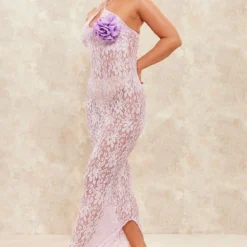 Robe Longue En Dentelle Lilas Fleurie à Dos Nu Découpé -Jolie Vêtue Soldes Magasin af1d92a99187a01060218cf08706d6ae59c5bce4 cne4566 3