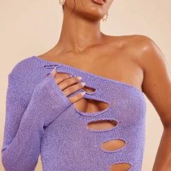 Robe Asymétrique Lilas En Maille Tricot Pailletée -Jolie Vêtue Soldes Magasin af23dc091003d9602d20e491ac1ebb8178079ebb cnc3256 4