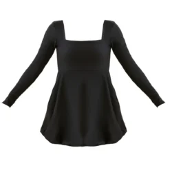 Robe Droite Stretch Tissée Noire à Manches Longues Et Jupe Bouffante -Jolie Vêtue Soldes Magasin af9abc86bf7e7499f335a307744d3ff221ae0c5e cna6603 5