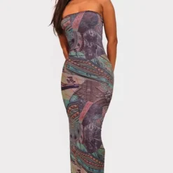 Logic Petite Robe Longue Bustier Multicolore Imprimée Patchwork -Jolie Vêtue Soldes Magasin afe29ad8fb0b39d44fb5118ab3d387eae9eaf207 cnc4828 3